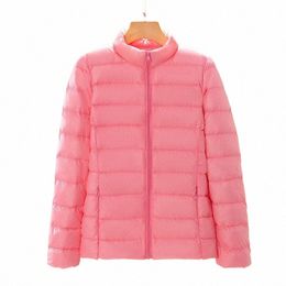 uhytgf New Thin Light Down Jacket Parkas Coat For Women Zipper Slim Autumn Winter Jacket Female Casual Warm Short Overcoat 2049 92jx#