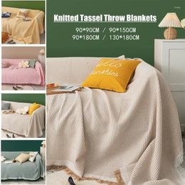 Chair Covers 1PC Sofa Knitted Blanket Nordic Simple Solid Colour Cotton Thread Protective Cover Bedspread Leisure Tapestry Picnic