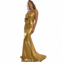 costume V Neck Women'S Dr Sleevel Lg Maxi Drag Gown Female Elegant Formal Dres Party Evening Prom Gala Vestidos h7lW#