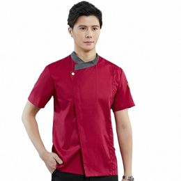 chef Jacket Summer Hotel Cooking Uniform Restaurant Kitchen Cook Shirt Catering Overalls Cafe Bakery Waiter Working Clothing i54v#