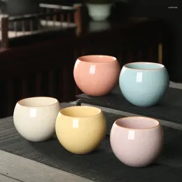 Cups Saucers 1pcs Ceramic Tea Bowl Coffee Cup Espresso Mug Porcelain Bowls Chinese Crackle Style Pottery Teacup For Wholesale