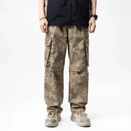 Men's Pants Desert Camouflage Overalls 2024 Loose Straight Fashion High-End Street Korean Style Versatile Casual