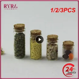 Storage Bottles 1/2/3PCS 18ml 22ml 30ml Mini Corks Clear Glass Straight Mouth Jars Empty Healthy And Eco-friendly Vials Bottle