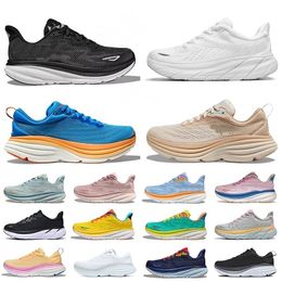 Bondi 8 Sneakers Shoes ONE Clifton 8 9 Black White Shock Absorbing Road Men Women Running Sneakers Climbing Runner Trainers Walking Jogging big size