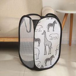 Laundry Bags Large Storage Nylon Dirty Toy Home Clothes Mesh Cartoon For Basket Capacity Bag Foldable