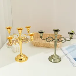 Candle Holders 5-head Metal Hollow Design Candlestick Tabletop Stand Wedding Decoration Candelabra Home Table Decor