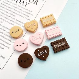 Decorative Figurines 10pcs Mini Kawaii Cartoon Geart Biscuit Resin Flat Back Cabochons Scrapbook Diy Party Hairpin Accessories Home