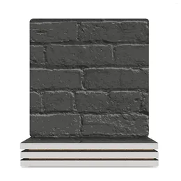 Table Mats Black Brick Wall Ceramic Coasters (Square) Pot Tea Cups Eat Teapot Mat