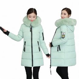 2023 Winter New Fur Collar Hooded Down Cott Coat Womens Parkas Jacket Lg Warm Padded Puffer Parkas Snow Wear Outwear Female H4rC#