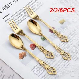 Spoons 2/3/6PCS Coffee Spoon Creative Rose Flower Colorful Colors Mirror Polishing Forks Mixing Light Luxury