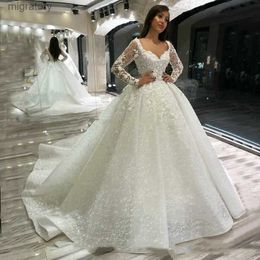 Urban Sexy Dresses Luxury Lace Wedding Long Sleeves 2023 robe de mariage Beaded Appliqued Ball Gown Bridal Arabian vestido noiva yq240329