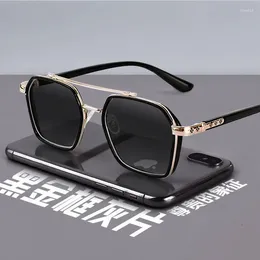 Sunglasses 2024 Trending Square Metal Women Men Products Polaroid Car Driving Glasses Double Beam Oculos Masculino