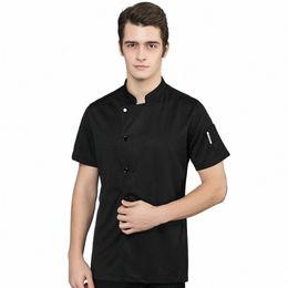 all Mesh Uniforms Short Sleeve Clothes Hotel Restaurant Waiter Shirts Kitchen Chef Coat Overalls Men Women 46l5#