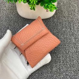 2024 New Top layer Cowhide coin purses Wallet Product Half Fold Card Bag Genuine Leather Key Unisex Bags