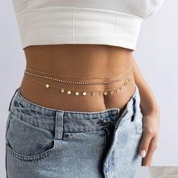 Belly Chains Boho Mtilayer Chain Womens Simple Y Crystal Beads Body Bikini Beach Waist Summer Jewellery Gift Drop Delivery Otsqe Otbte