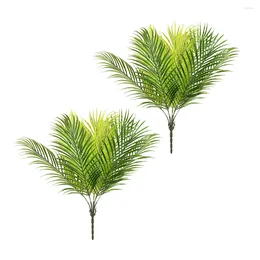 Decorative Flowers 2 Pieces Artificial Tree Plants Branch Fake Tropical Palm Leaf Ornaments Outdoor For Bedroom Party Wedding Business