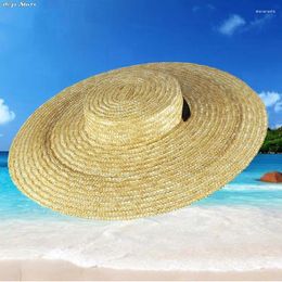 Wide Brim Hats 15cm 12cm 18cm Straw Hat For Women Long Ribbon Ladies Beach Summer Sun Visor Cap