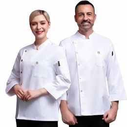 hot Selling Lg Sleeved Jacket Chef Uniform Breathable Kitchen Cooking Jacket Restaurant Hotel Waiter Work Uniform Unisex G2pF#