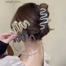 Hair Clips Haimeikang Full Diamond Irregular Hair Clip Claw For Women Elegant Temperament Back Head Hairpin Crabs Fashion Hair Accessories Y240329