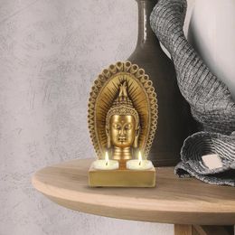 Candle Holders Buddha Statue Holder Candlestick Decor Resin Tealight Menorah Decorative