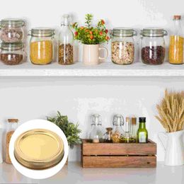 Dinnerware 12 Sets Canning Jar Lids Type Lid Cap Rings Set Reusable Cover Tinplate Regular Mouth For Home Kitchen