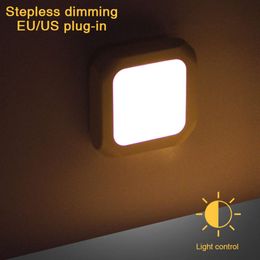 New With Eu/Us Plug Light Control LED Night Wall Lights For Home Aisle WC Bedside Lamp Baby Room Bedroom Corridor