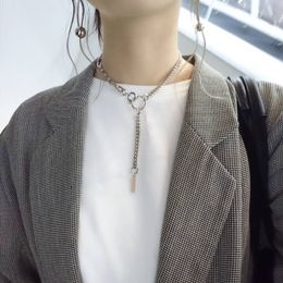 Moda simples jóias justine clenquet colar feminino 2020 verão novo ins estilo punk pingente colares para casamento feminino p330t