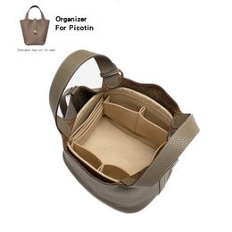 For H Picotin 18 22 26 Insert Bags Organiser With Card Holder Makeup Bucket Luxury Handbag Liner StorageWomens Cosmetic Shaper 240328