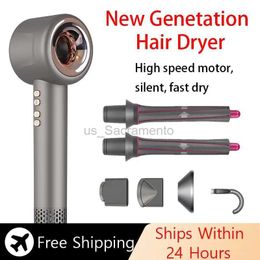 Hair Dryers Professional Leafless Hair Dryer 110V/240V Negative Ionic Hair Dryer Hot/ Cold Blow Dryer Hairdryer Home Appliance 240329