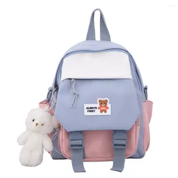 School Bags Preppy Style Fashion Women Solid Colour Retro Small Backpack Students Ladies Travel Canvas Zipper Bag Knapsacks 2024