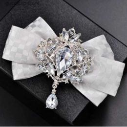 Bow Ties Mens Wedding Rhinestone Bow Tie High-end Korean British Business Banquet Accessories Handmade Jewellery Bowtie Gift for Men Women Y240329