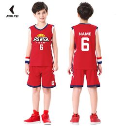 Custom 100 Plyester Children Basketball Uniform Set Breathable Kids Shirts Jersey For Boys M995 240318