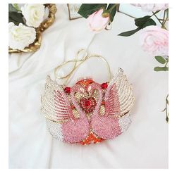 Evening Bags XIYUAN Animal Bird Hollow Out Diamond Luxury Shoulder Wedding Clutch Bag Lady Toiletry Colourful Crystal Mini Wallet