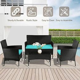 Camp Furniture Outdoor Sofa Wicker And Chair Suitable For Indoor Use Garden With Coffee Table Cushion