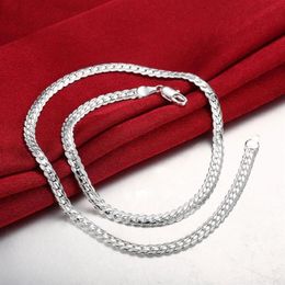 Chains 925 Sterling Silver 6mm Width Chain Luxury Fine Necklace For Woman Men 18-24inches Fashion Wedding Engagement Party Jewelry282Y