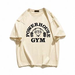 summer Gym T-shirt 100 Pure Cott Oversized Men's T-shirt Graphic Printing Sports Plus Size Women's T-shirt Free Ship v5SW#