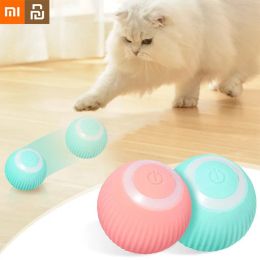 Control Xiaomi Youpin Smart Bouncy Ball Vocalisation Teeth Grinding Bite Resistance Cat Teasing Stick Silicone Silent Toy Pet Suppliesvv