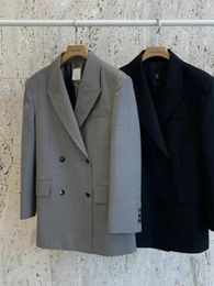 Women's Suits SuperAen Korean Outerwear Spring 2024 Loose Casual Fashion Double Buckle Blazer