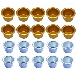 Candle Holders 10pcs 20.5mm Aluminium Candlestick Cup Making Containers Home Decorative Drip Protectors Empty Case