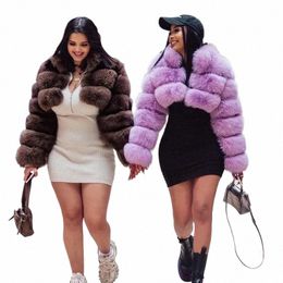 2023 Trend New Real Fur Coat Natural Fox Fur Women's Winter Coats Short Jackets Female Clothing Vests Fi K6Dc#