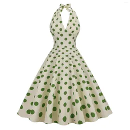 Casual Dresses Elegant For Women High Waisted Baudot Cocktail Dress Hanging Neck Backless Sexy Midlength Summer