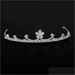 Wedding Hair Jewelry Simple Crystal Flower Tiaras And Crowns For Bride Prom Party Accessories Bridal Headpiece Gift Drop Delivery Hai Dhnjq