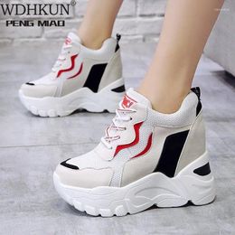 Fitness Shoes 2024 White Trendy Women High Top Sneakers Platform Ankle Boots Basket Femme Chaussures Femmes Height Increase