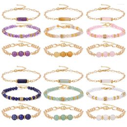 Strand 3Pcs/Set Natural Stone Chain Bracelet For Women Men Crystal Aventurine Beads Set Jewelry Fashion Bracelets