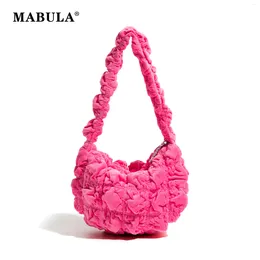 Evening Bags MABULA Soft Quilted Bubble Down Cotton Padded Tote Lightweight Portable Padding Shoulder Purse Chic Female Suede Wallet