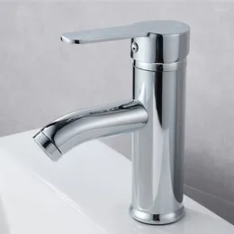 Kitchen Faucets Electroplated Stainless Steel Curved Spout Basin Faucet Bathroom And Cold Hand Washing Household