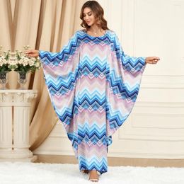 Ethnic Clothing Fashion Embroidery Oversized Female Full Length Muslim Robe Abaya Contrast Dolman Sleeves Plus Size Dress 3475