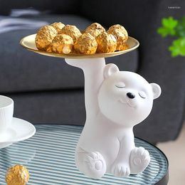 Decorative Figurines Home Decor Bear Interior Storage Box Resin Animal Sculpture Statue Decoration Living Room Ornaments