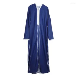 Ethnic Clothing Muslim Men Robe Eid Middle East Jubba Thobe Long Sleeves Gift