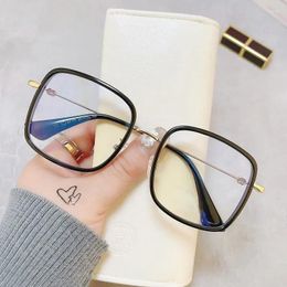 Sunglasses Oversized Anti-Blue Ray Bijziendheid Bril Vrouwen Mannen Luxe Grote Vierkante Trend Kort Zicht Brillen